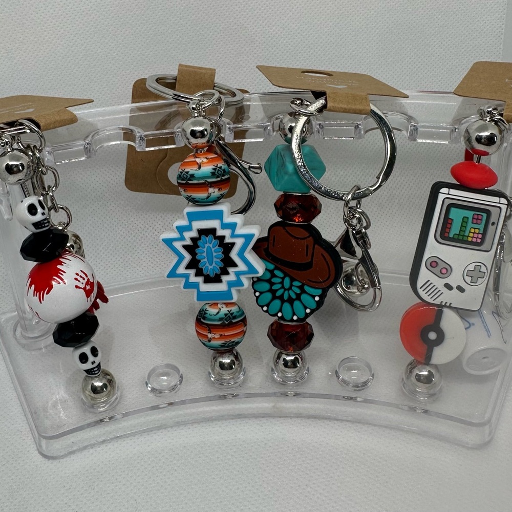 Beaded keychains.